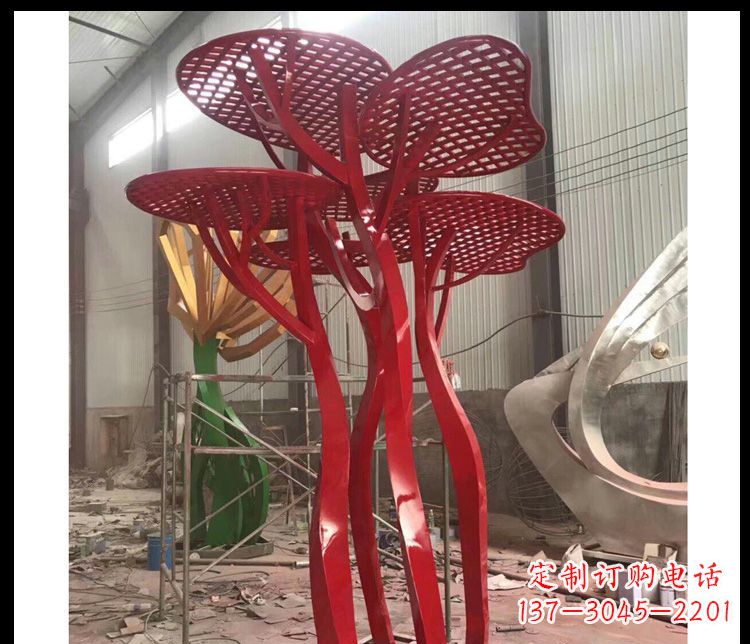 湖南不锈钢抽象蘑菇景观雕塑