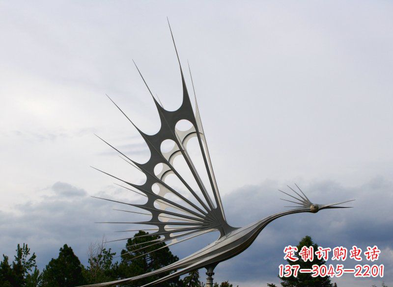 湖南不锈钢抽象鸟大型动物雕塑
