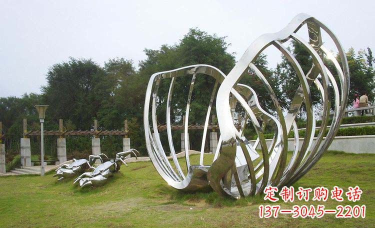 湖南不锈钢抽象螃蟹贝壳雕塑
