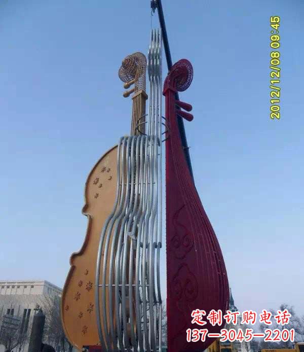 湖南不锈钢抽象琵琶雕塑