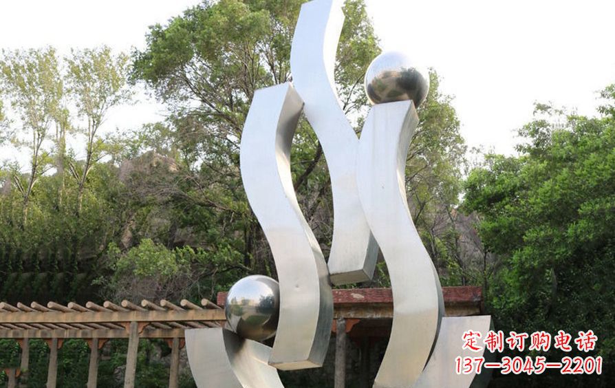 湖南不锈钢抽象飘带小区景观雕塑