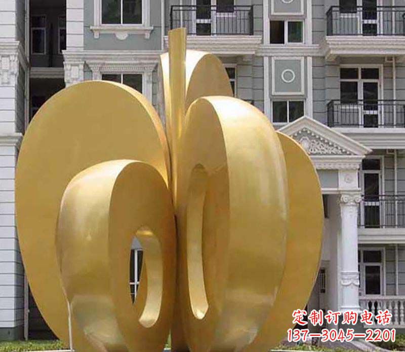 湖南不锈钢抽象苹果雕塑