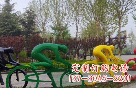 湖南不锈钢抽象骑自行车人物雕塑