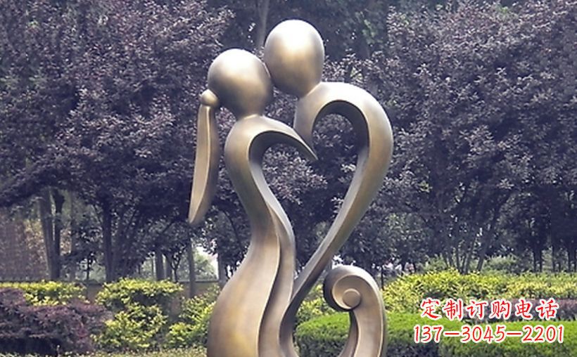 湖南不锈钢抽象情侣公园雕塑