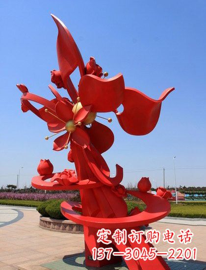 湖南不锈钢石榴花雕塑艺术与美学的完美结合