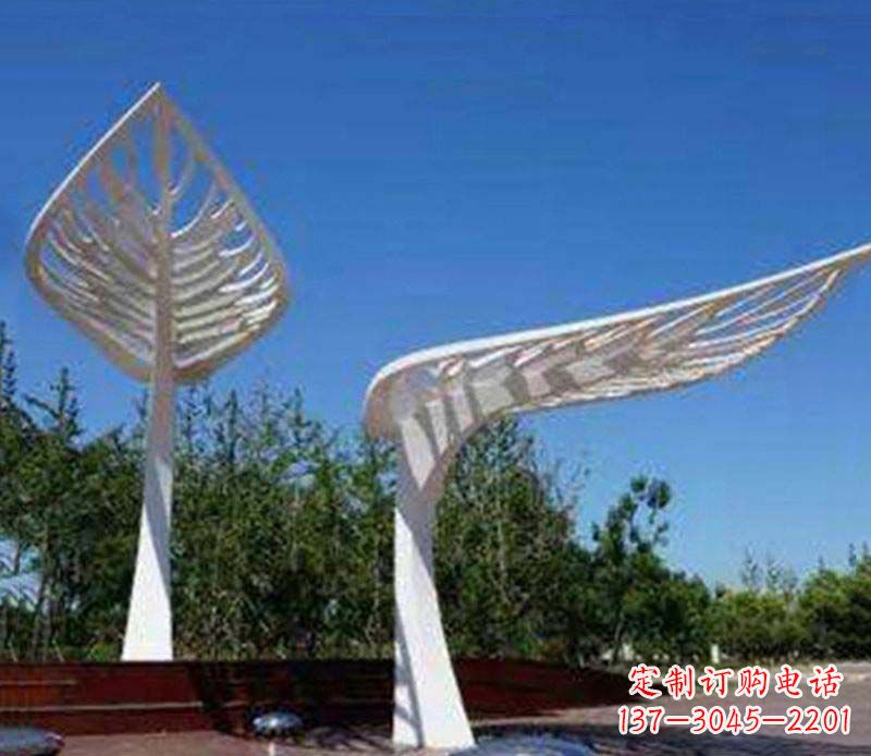 湖南不锈钢抽象树叶雕塑