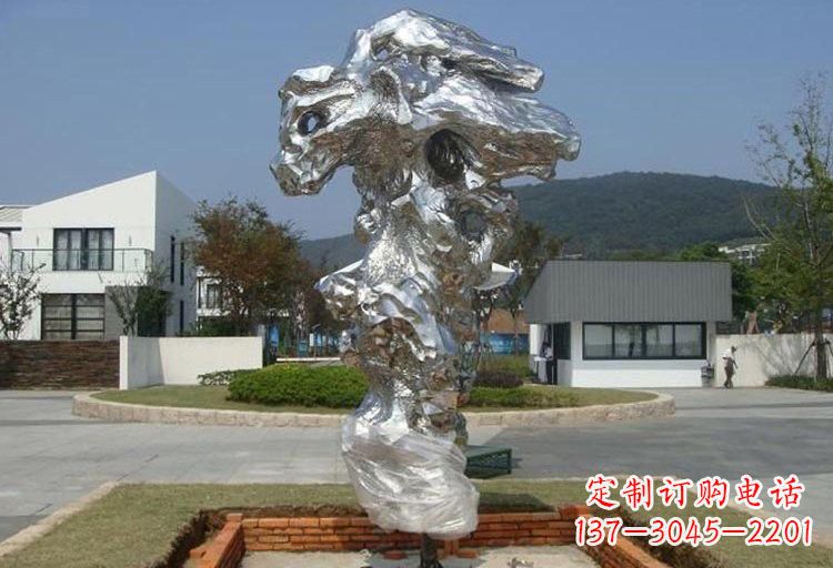 湖南不锈钢抽象太湖石雕塑