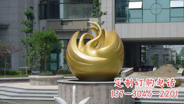 湖南不锈钢抽象天鹅雕塑 (3)