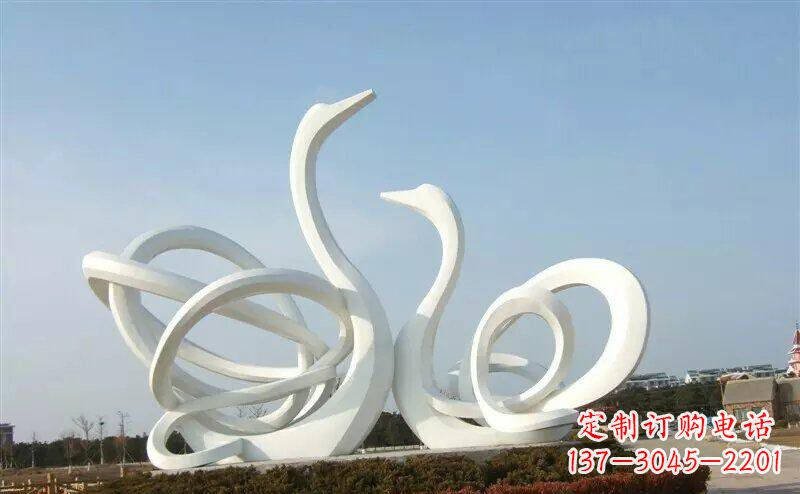 湖南不锈钢抽象天鹅雕塑 (4)