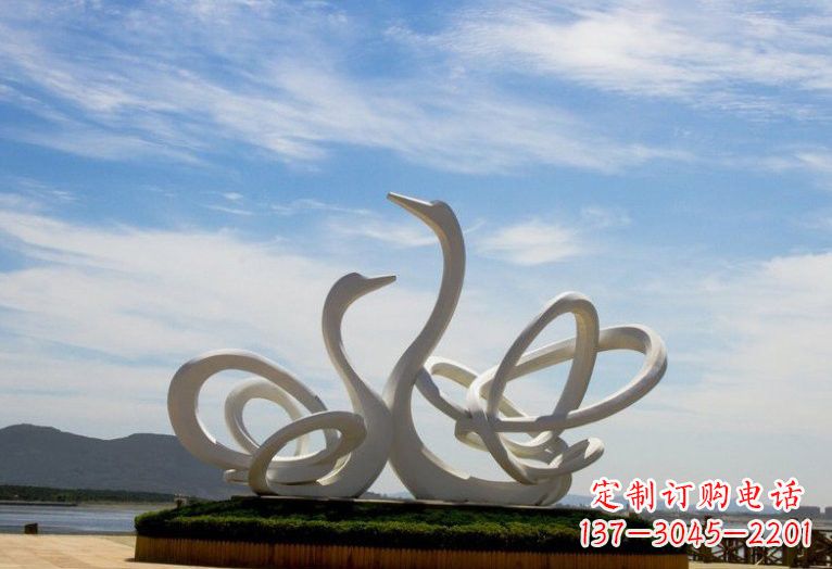 湖南不锈钢抽象天鹅雕塑2