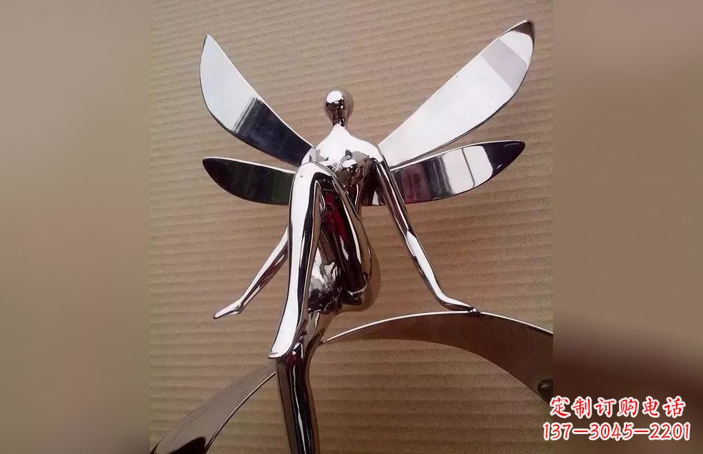 湖南不锈钢抽象天使人物雕塑