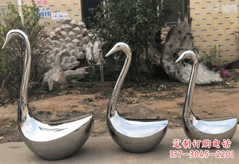 湖南不锈钢抽象天鹅座椅雕塑