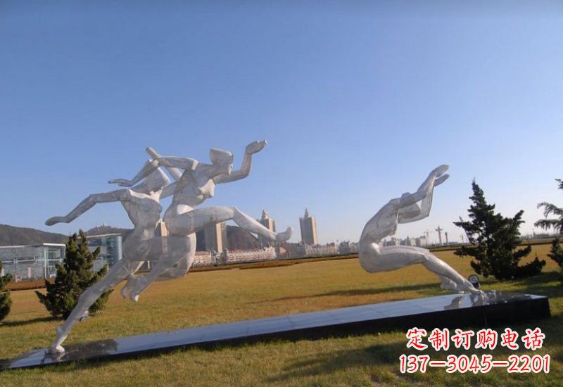 湖南不锈钢抽象跳远的运动员雕塑