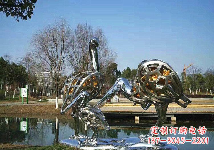 湖南不锈钢抽象仙鹤雕塑222