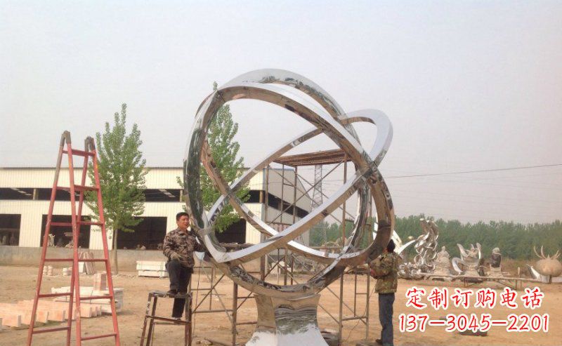 湖南不锈钢抽象圆环雕塑 (2)