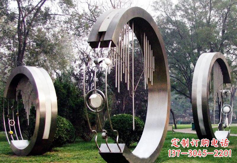 湖南不锈钢抽象圆环聆听雕塑