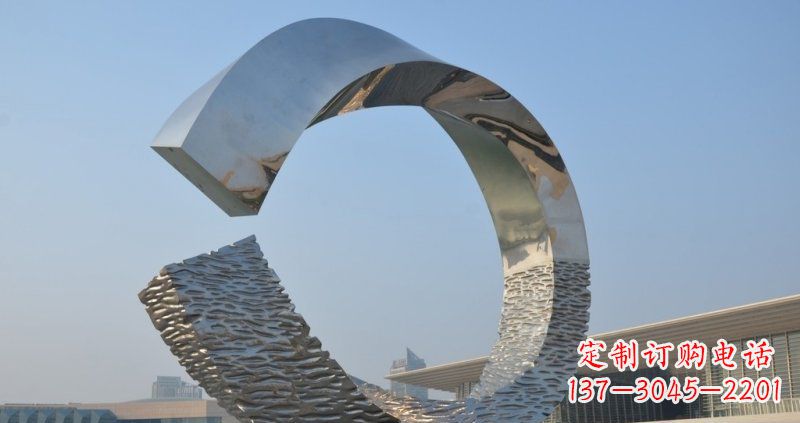 湖南不锈钢抽象圆环广场景观雕塑