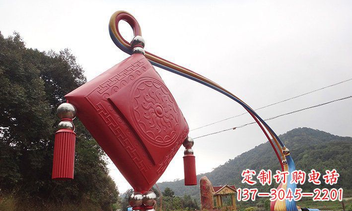 湖南不锈钢抽象中国结拱门雕塑