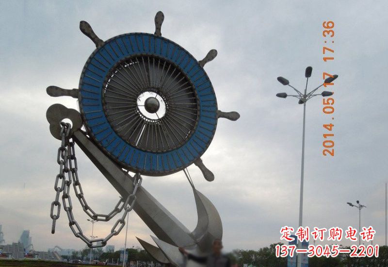 湖南不锈钢船舵船锚雕塑
