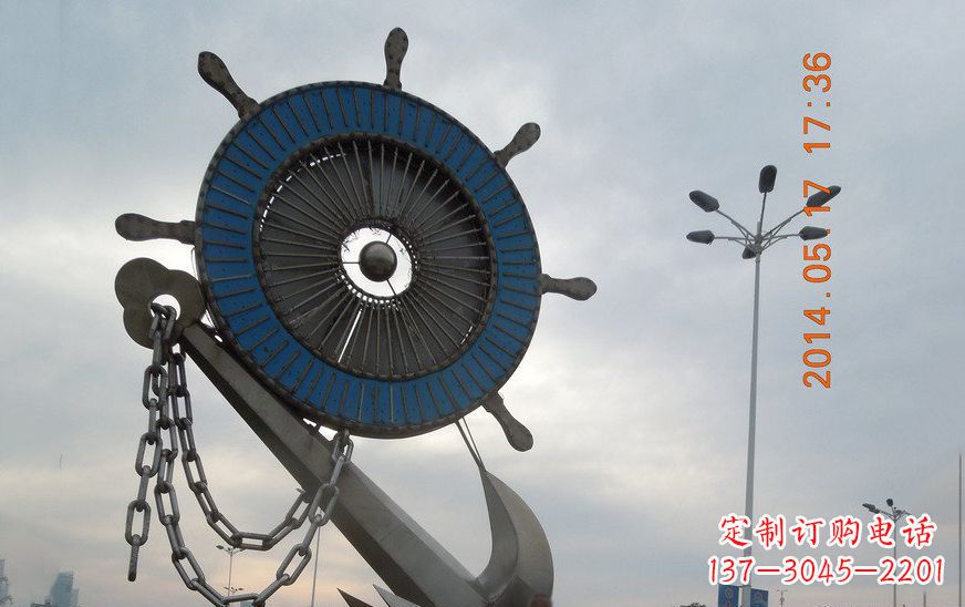 湖南不锈钢船舵景观雕塑