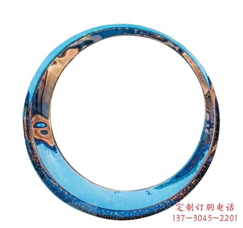 湖南不锈钢创意景观圆环雕塑