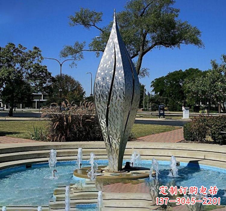 湖南不锈钢创意浪花喷泉雕塑