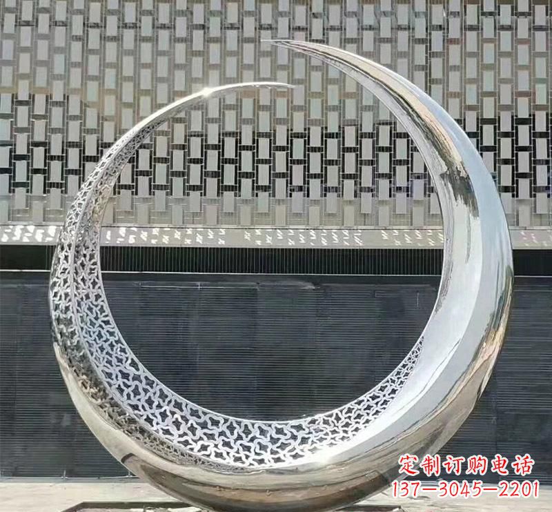 湖南不锈钢创意圆环雕塑