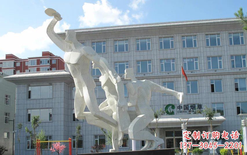 湖南不锈钢打乒乓球人物雕塑