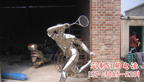 湖南不锈钢打羽毛球雕塑 (2)
