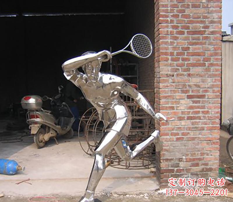 湖南不锈钢打羽毛球雕塑
