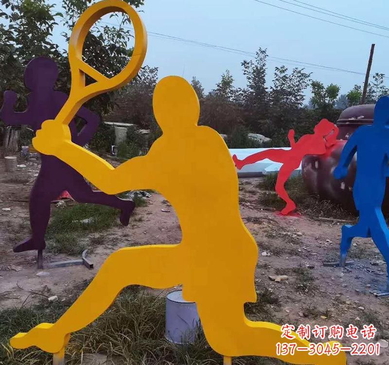湖南不锈钢打羽毛球雕塑2