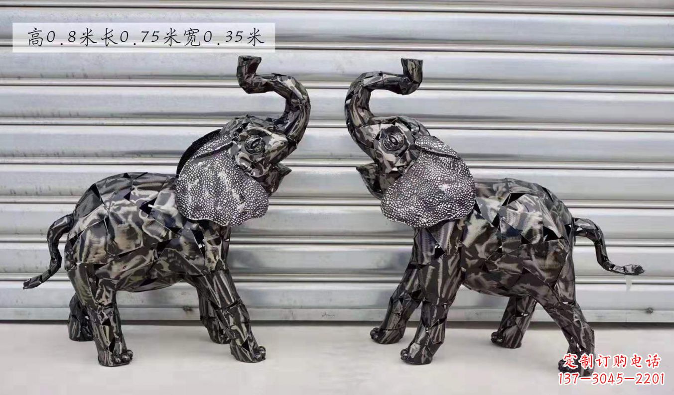 湖南不锈钢大象动物户外摆件