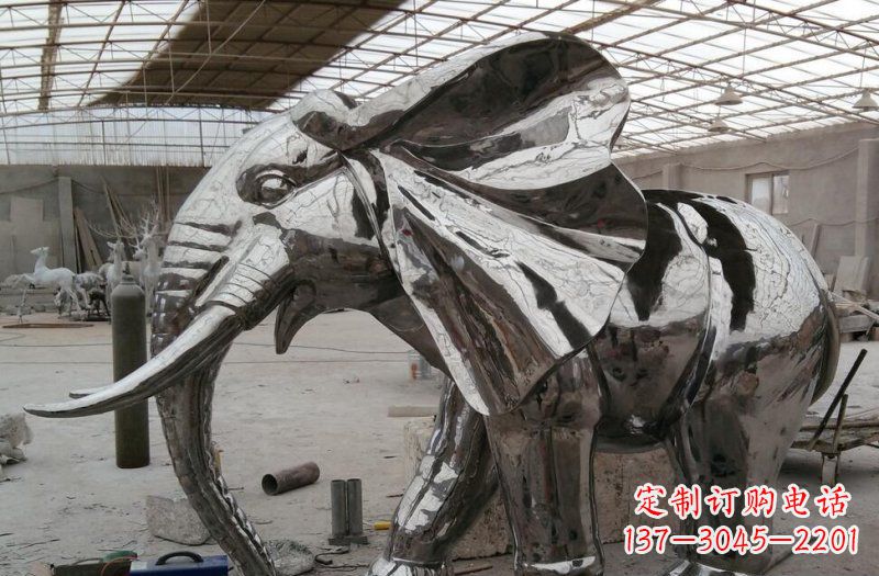 湖南不锈钢大象广场动物雕塑
