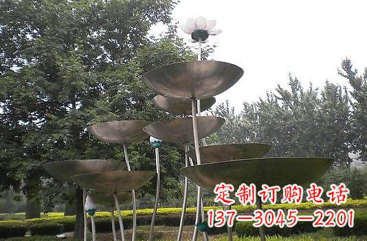 湖南不锈钢大型抽象荷花荷叶雕塑