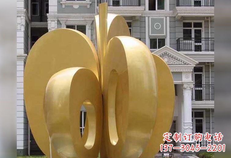 湖南不锈钢大型抽象苹果雕塑