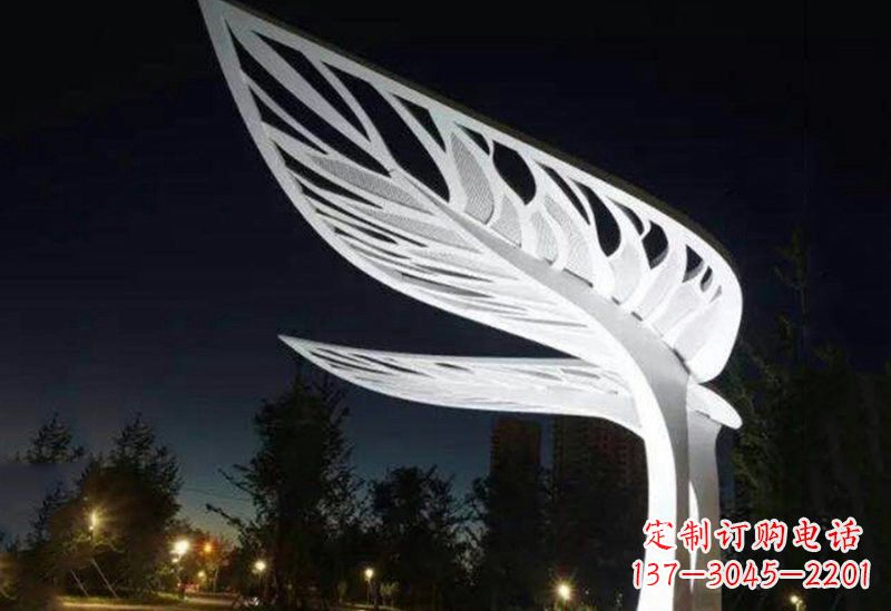 湖南不锈钢大型抽象树叶雕塑