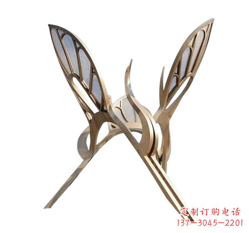 湖南不锈钢大型抽象仙鹤雕塑