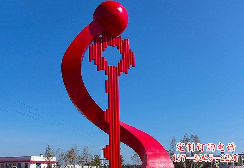 湖南不锈钢大型抽象钥匙雕塑