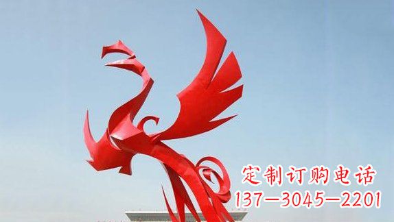 湖南不锈钢大型飞翔的凤凰雕塑