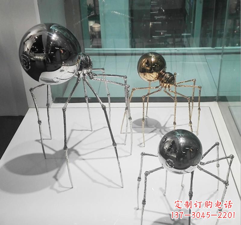 湖南不锈钢大型景观蜘蛛雕塑