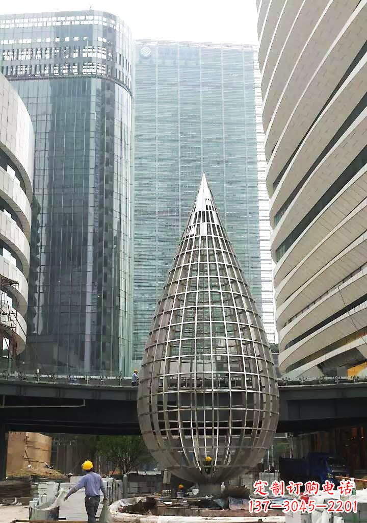 湖南不锈钢大型镂空水滴城市景观雕塑