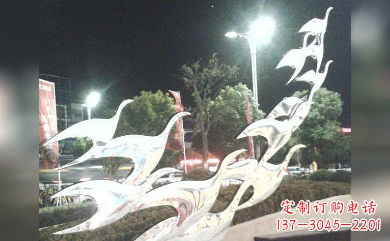 湖南不锈钢大雁雕塑 (5)