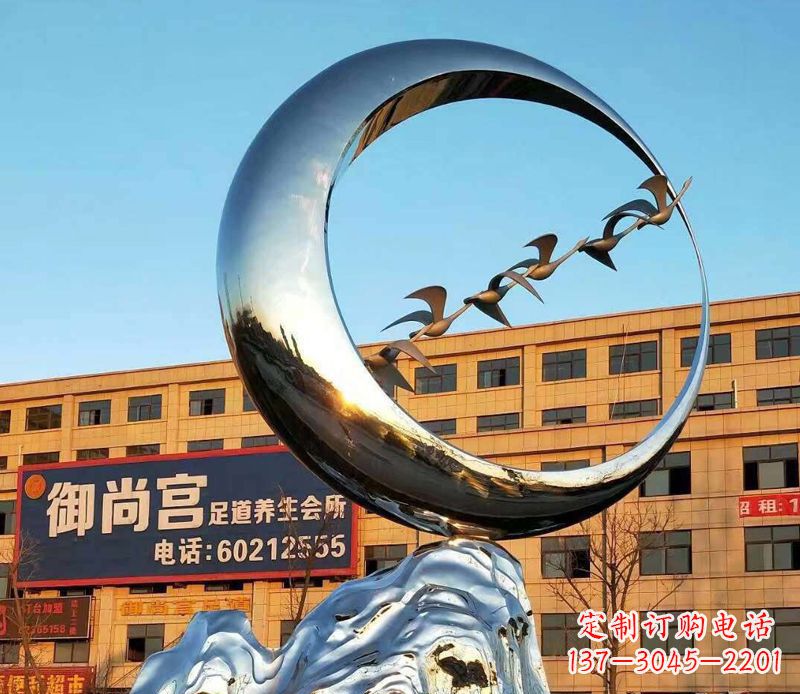 湖南不锈钢大雁雕塑1