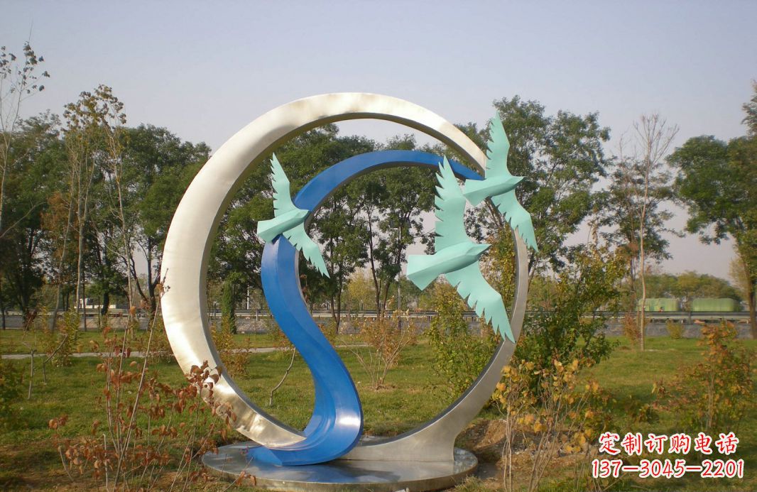 湖南不锈钢大雁南飞公园景观雕塑