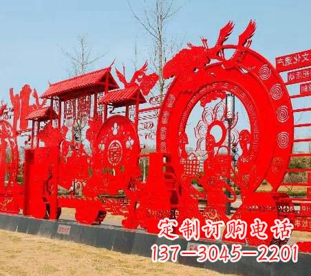 湖南不锈钢党旗党建雕塑
