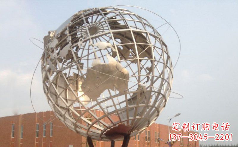 湖南不锈钢地球雕塑 (3)
