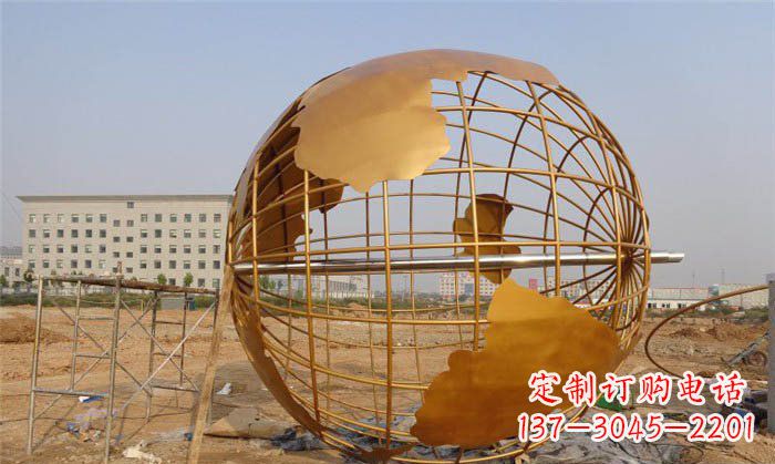 湖南不锈钢地球公园景观雕塑