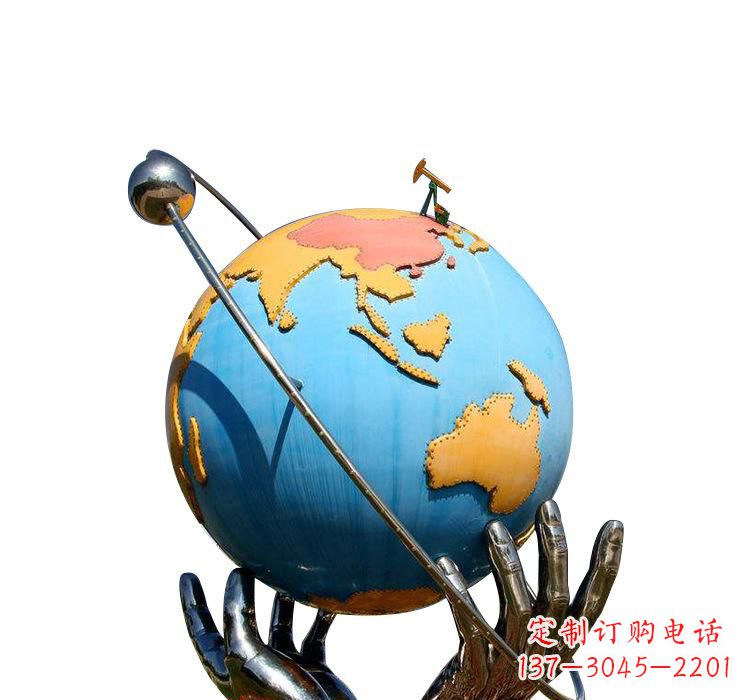 湖南不锈钢地球雕塑2