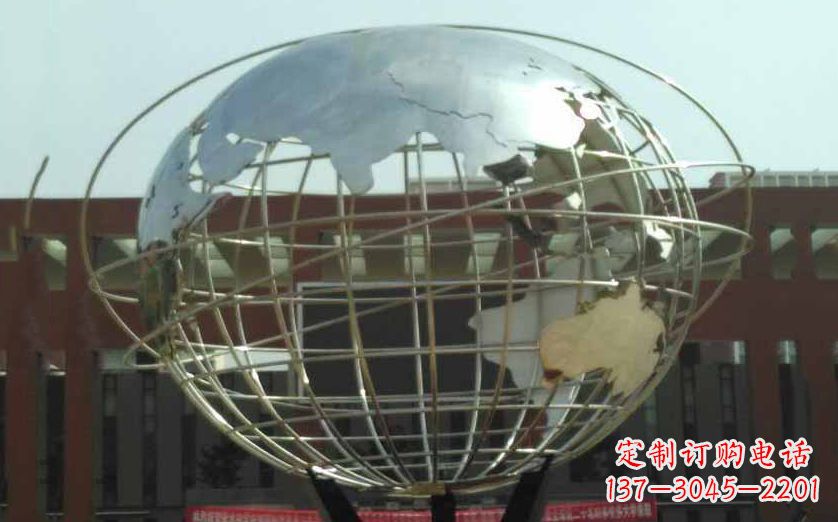 湖南不锈钢地球仪雕塑 (2)