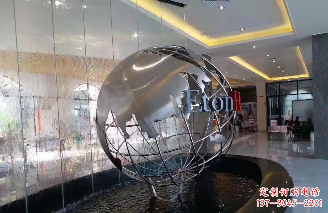湖南不锈钢地球仪喷泉雕塑1